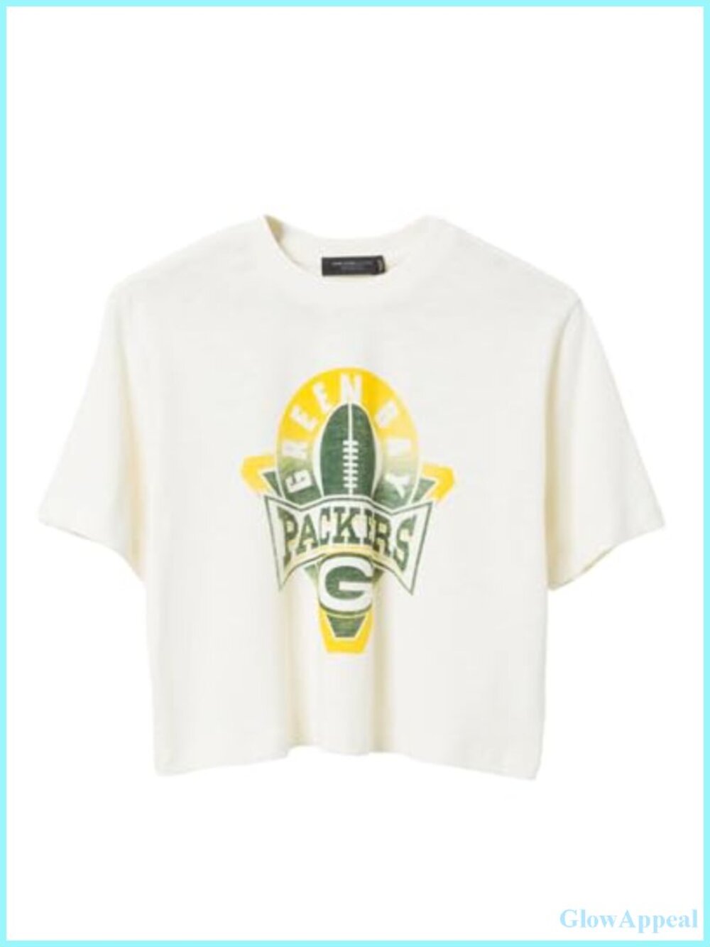 NFL Green Bay Packers Mock Neck Crop Tee Women's Shirt - Pre-Shrunk Regular Fit